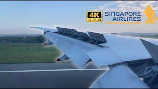 [4K HEAVY BREAKING Landing] Singapore Airlines 777-300ER Full Arrival In PARIS CDG airport