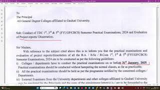 Important Update on 1st 3rd and 5th semester examination 2024 | Guwahati University