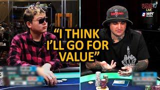Pro Gambler Mikki Makes Genius Speech Play in $160,000 Pot vs Wesley @HustlerCasinoLive