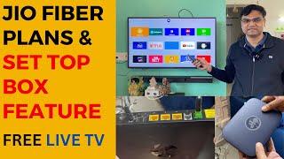 Jio fiber plans in hindi 2023 | watch 550+ live tv channels free in jio tv set top box | air fiber