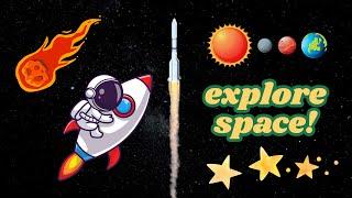 Journey Through Space. Rockets Exploring Stars and Planets!