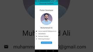 Personal portfolio | Flutter | Dart | Mobile Application Development | Flutter for beginners