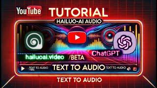 Tutorial to use HAILUO-AI audio(beta). From text to PROFESSIONAL Audio !