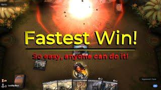 MTG Arena Fastest Win! Can you do better? Funny and easy win. MTGA Easiest Win!