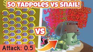 50 Tadpole Bees VS Stump Snail (Bee Swarm Simulator)