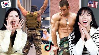 Koreans React to US Military Workout TikTok!! | KATCHUP