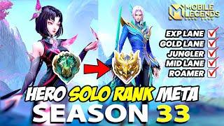 HERO META SEASON 33 MOBILE LEGENDS INDONESIA 2024  WINSTREAK SOLO RANK EPIC SAMPAI MYTHIC IMMORTAL