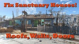 Fix Sanctuary Houses (Add Roofs, Walls & Doors): Fallout 4 Tips & Tricks Ep. 1