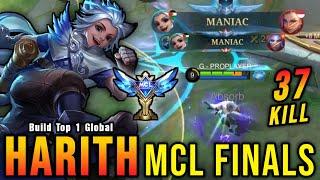 37 Kills + 2x MANIAC!! MCL Finals Harith Monster Gold Laner!! - Build Top 1 Global Harith ~ MLBB