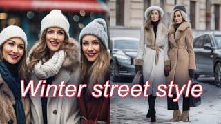 Winter street style, what are ladies wearing in Russia  in a cold weather