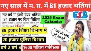 MP में नए साल में 81 हजार भर्ती |35 हज़ार सिर्फ शिक्षा विभाग में VARG 2 VARG 3 CHAYAN PAREEKSHA |