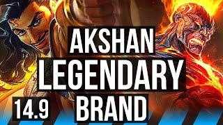 AKSHAN vs BRAND (MID) | 19/2/8, Legendary, 6 solo kills, 500+ games | EUW Master | 14.9