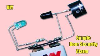 DIY Simple Door Security Alarm Circuit Without IC, Transistor Using