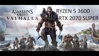 Assassin's Creed Valhalla benchmark | RTX 2070 Super | Ryzen 3600 |1080p ULTRA HIGH