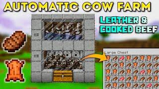 Automatic Cow Farm In Minecraft 1.19 | Leather & Cooked Beef Farm In Minecraft PE/Bedrock/Java