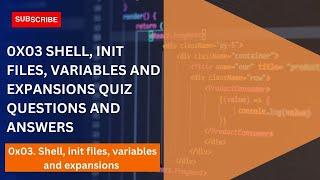 0x03  Shell, init files, variables and expansions quiz questions  and answers