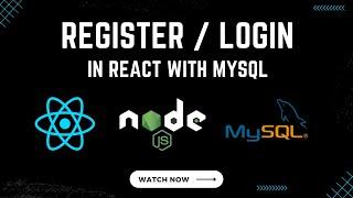 Register and Login in React with MySQL and Node JS