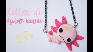 Collar de Ajolote Kawaii/Arcilla Polimérica/ Polymer clay necklace Axolotl