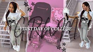 GRWM: First Day of Class | morning routine, outfit, makeup, + more🩶