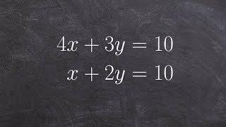 Solving a system of equations by using the substitution method