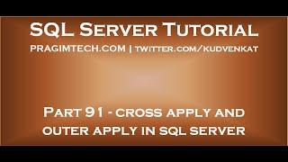 Cross apply and outer apply in sql server