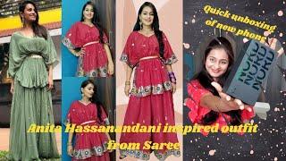 I created Anita Hassanandani inspired outfit - Saree reuse idea - OnePlus nord ce 5g quick unboxing