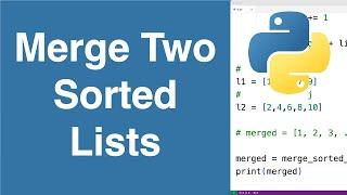 Merge Two Sorted Lists | Python Example