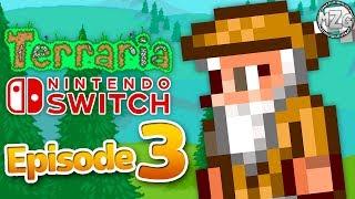 Terraria Nintendo Switch Gameplay Walkthrough - Part 3 - Building Up! Meeting the Merchant!