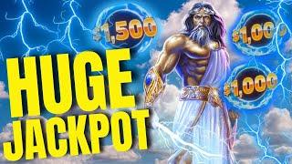 $100/BETS  IT'S A HUGE JACKPOT on KING OF OLYMPUS SLOT MACHINE HIGH LIMIT SLOT PLAY | INSANE WIN