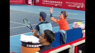 Andrey Rublev with Karen Khachanov in Hong Kong 20250104