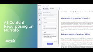 AI Content Repurposing Tool on Narrato