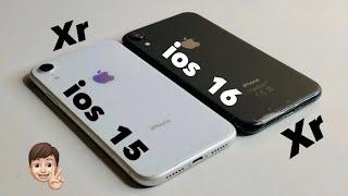 iPhone XR ios 15 vs ios 16  Speed Test