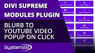 Divi Supreme Modules Blurb To YouTube Video Popup On Click 
