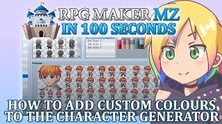 How to Add Custom Colours to the Character Generator // RPG Maker MZ In 100 Seconds