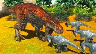 T-Rex hunting various prey - Animal Revolt Battle Simulator