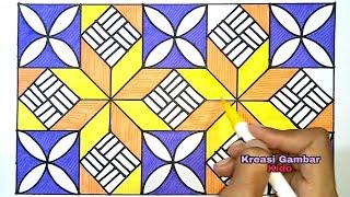 Menggambar Ragam Hias Geometris Yang Bagus