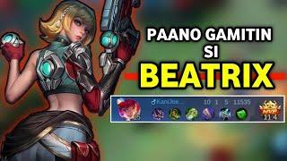 PAANO GAMITIN SI BEATRIX?? | BEATRIX GAMEPLAY TUTORIAL | NEW HERO BEATRIX TUTORIAL TAGALOG - MLBB