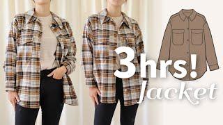 DIY Oversized Shirt Jacket Sewing Tutorial +PDF pattern download(OJJK0003)