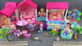 10 Minutes Satisfying with Unboxing Barbie Pink House With Pool Toys Collection Review | ASMR