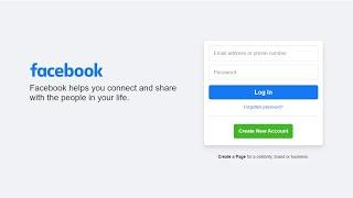 Facebook login page using HTML and CSS.