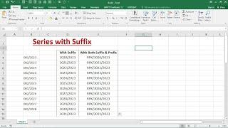 Excel Fill Series with Prefix Suffix | Excel Tips