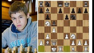 Юный Магнус Карлсен разрывает защиту Нимцовича в 17 ходов! Шахматы.