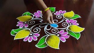 @simpleeasyrangoli9438 ugadi special rangoli 7×4 Dot's....