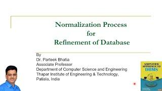 Normalization Process | DBMS | Parteek Bhatia | Simplified Approach to DBMS