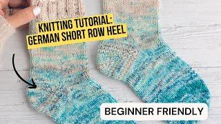 German Short Row Heel Tutorial #knittingtutorial |Beginner friendly knitting pattern