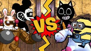 M.U.G.E.N Battles | Moku Rabbid/Suicide Mouse vs Dave the Minion/Cartoon Cat