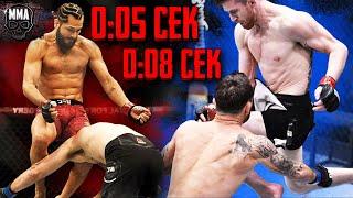 ТОП 5 САМЫХ БЫСТРЫХ НОКАУТОВ КОЛЕНОМ В ПРЫЖКЕ в UFC / "Летящее колено" / Top 5 Flying Knee UFC