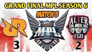 GRAND FINAL MPL SEASON 6 MATCH 5 RRQ VS ALTER EGO!! VYN & ALBERT PENYELAMAT RRQ!!! CONGRATS RRQ!