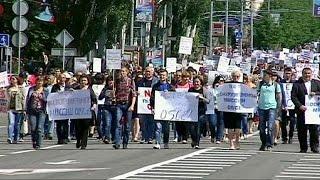 Донецк: митинг против вооружённой миссии ОБСЕ в Донбассе