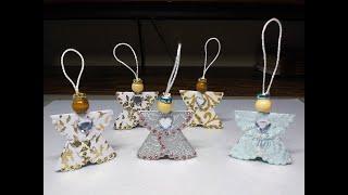 Making Sweet, Tiny Paper Angel Ornaments For Miniature Christmas Tree!